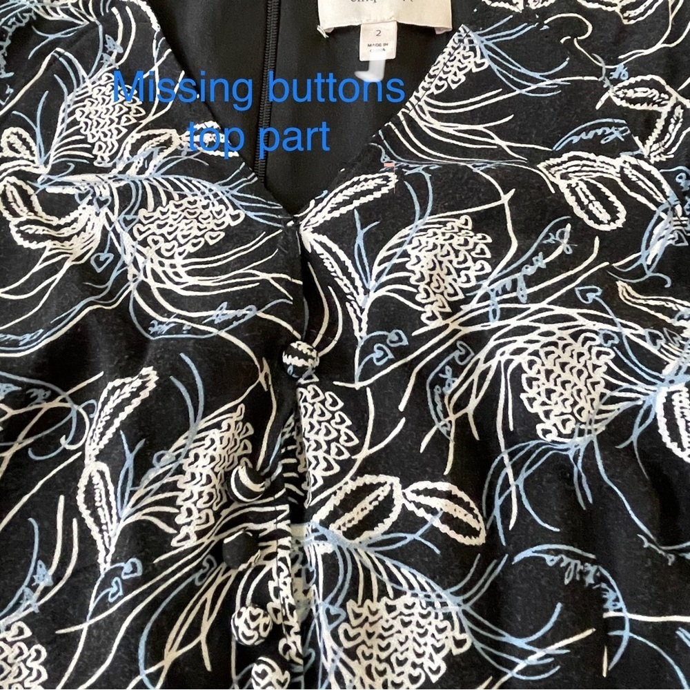 Cinq A Sept Size 4 Black Blue Button V-Neck Maxi Lisette Dress Size 2 - Picture 6 of 11